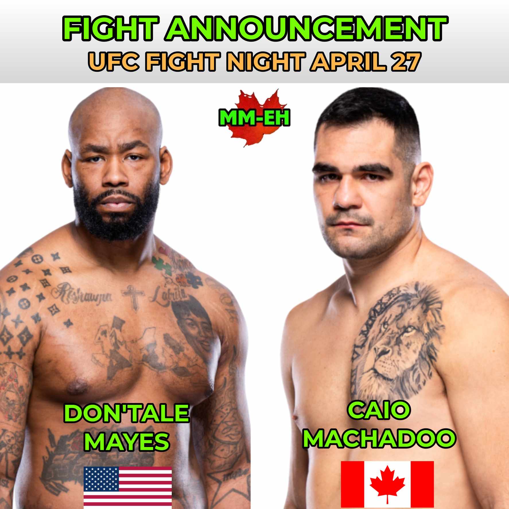 UFC News: Vancouver’s Caio Machado To Take On Don’Tale Mayes In April