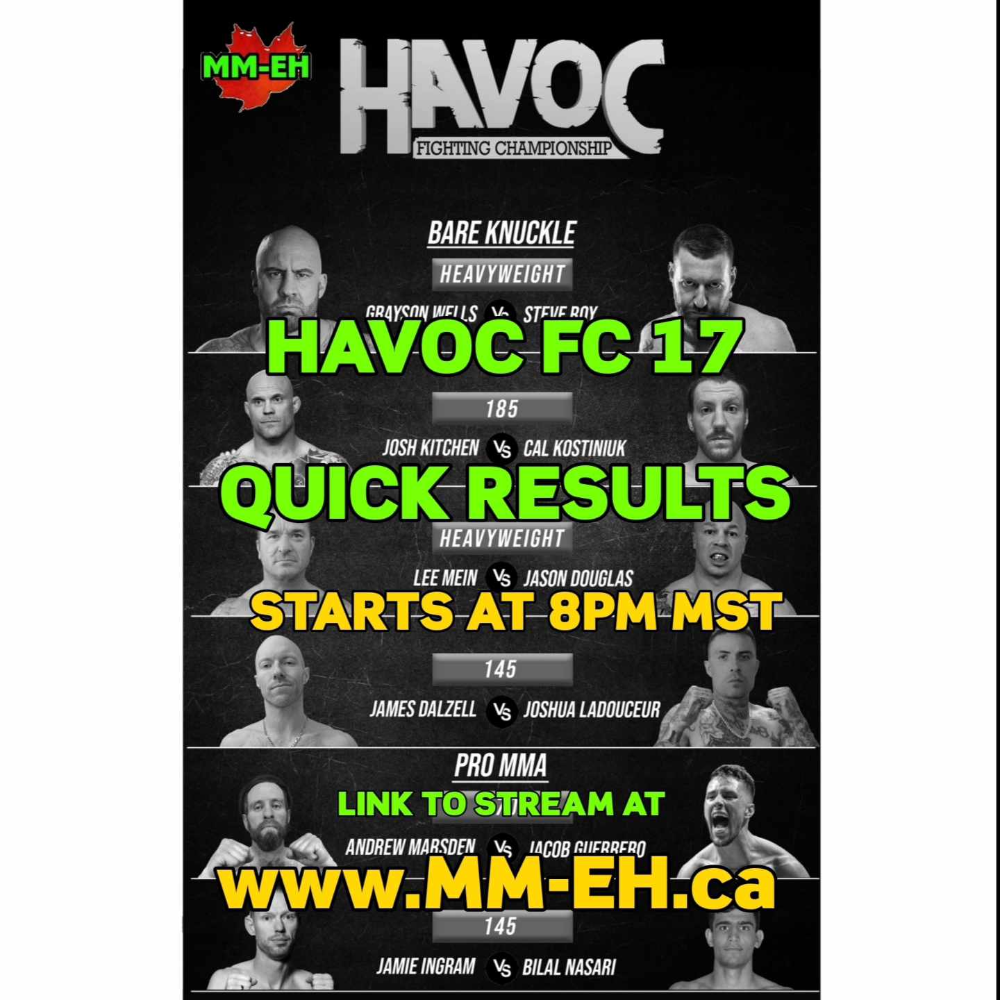 HAVOC FC 17 LIVE Results