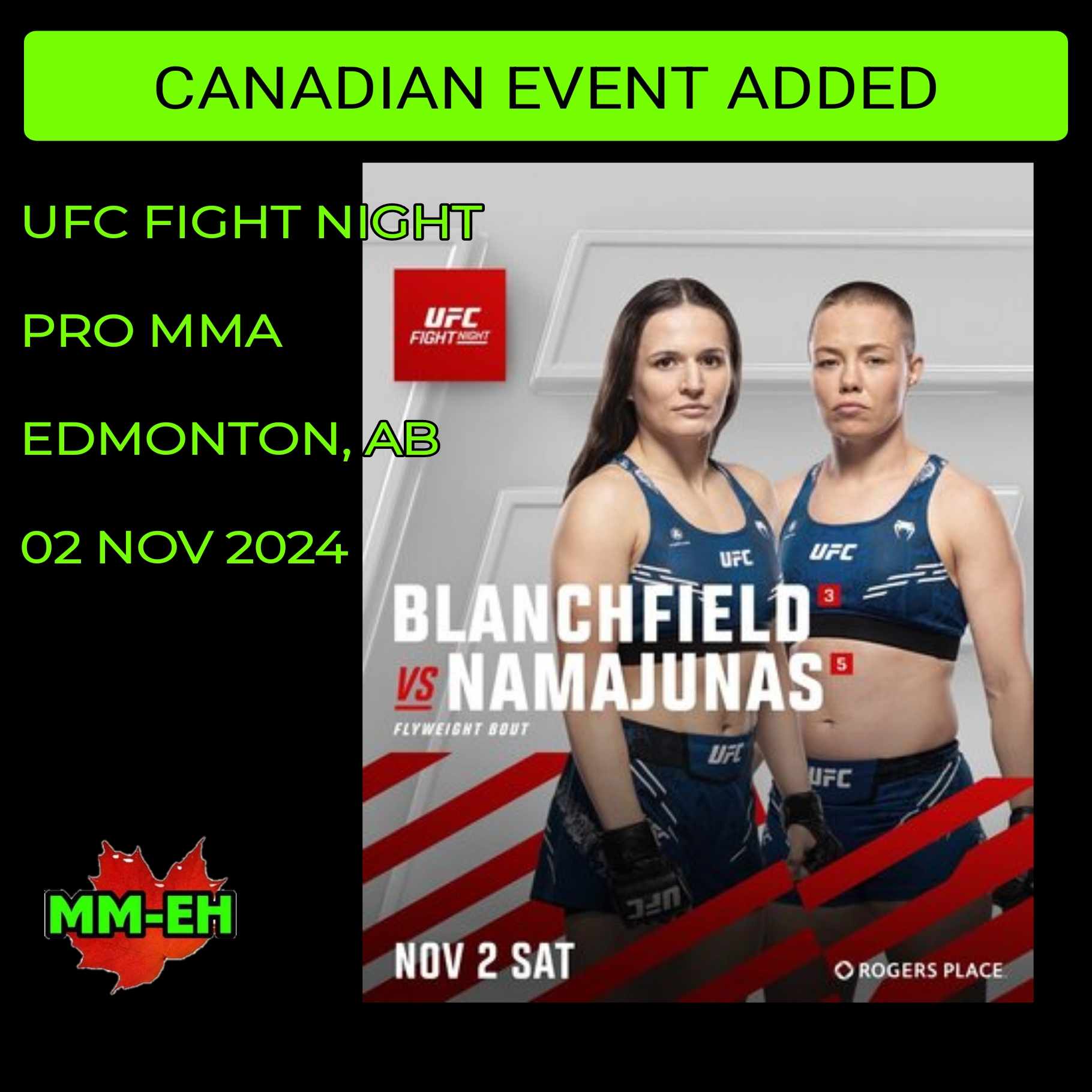 UFC Coming To Edmonton November 2nd