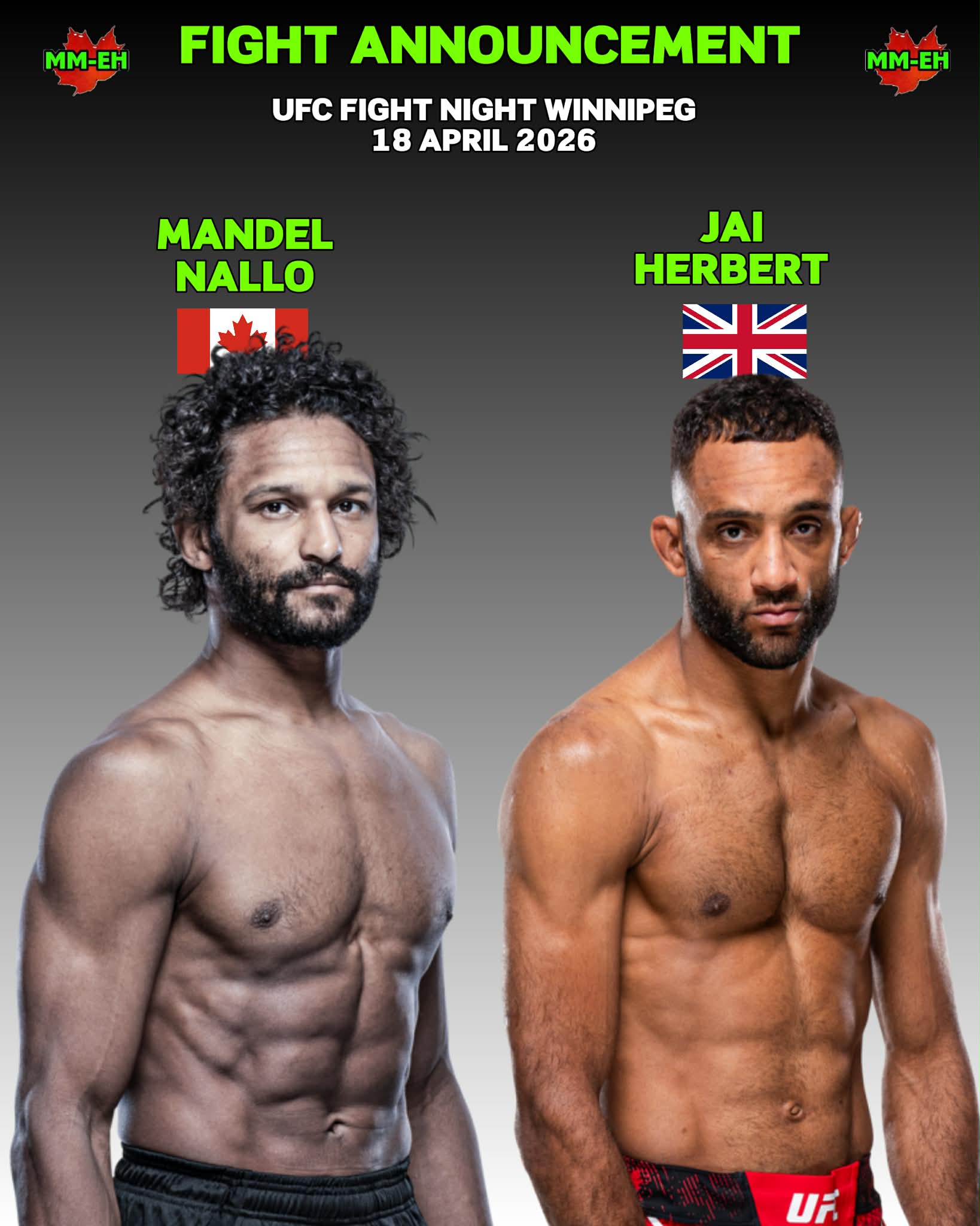 Nallo Confirmed For UFC Debut In Winnipeg!