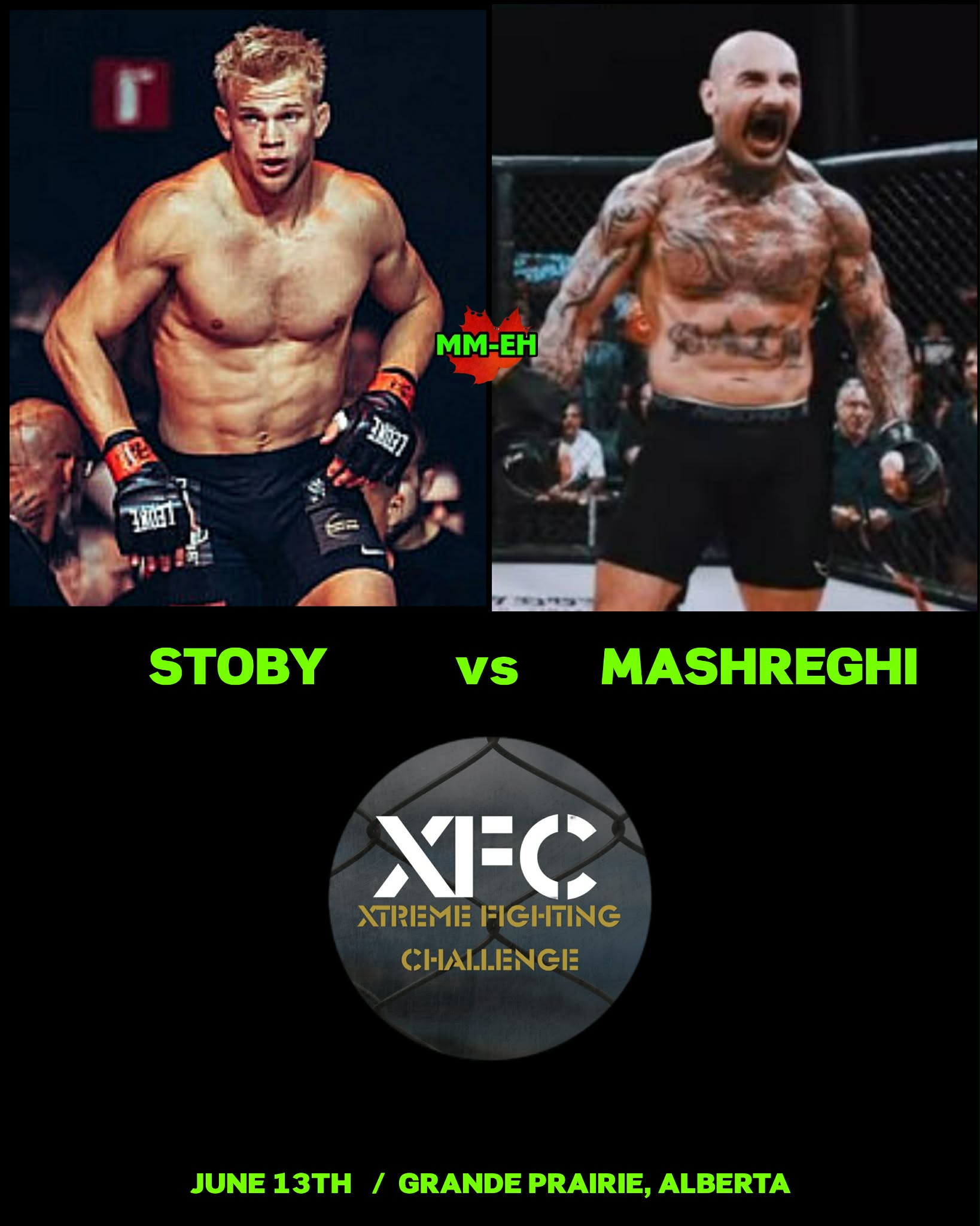 Stoby vs Mashreghi Set For XFC 12 Main Event in Grande Prairie